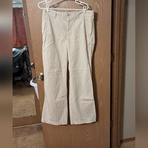 NWOT - Polo Jeans Co. - Distressed Khaki Flare Lightweight Pants - Size 10